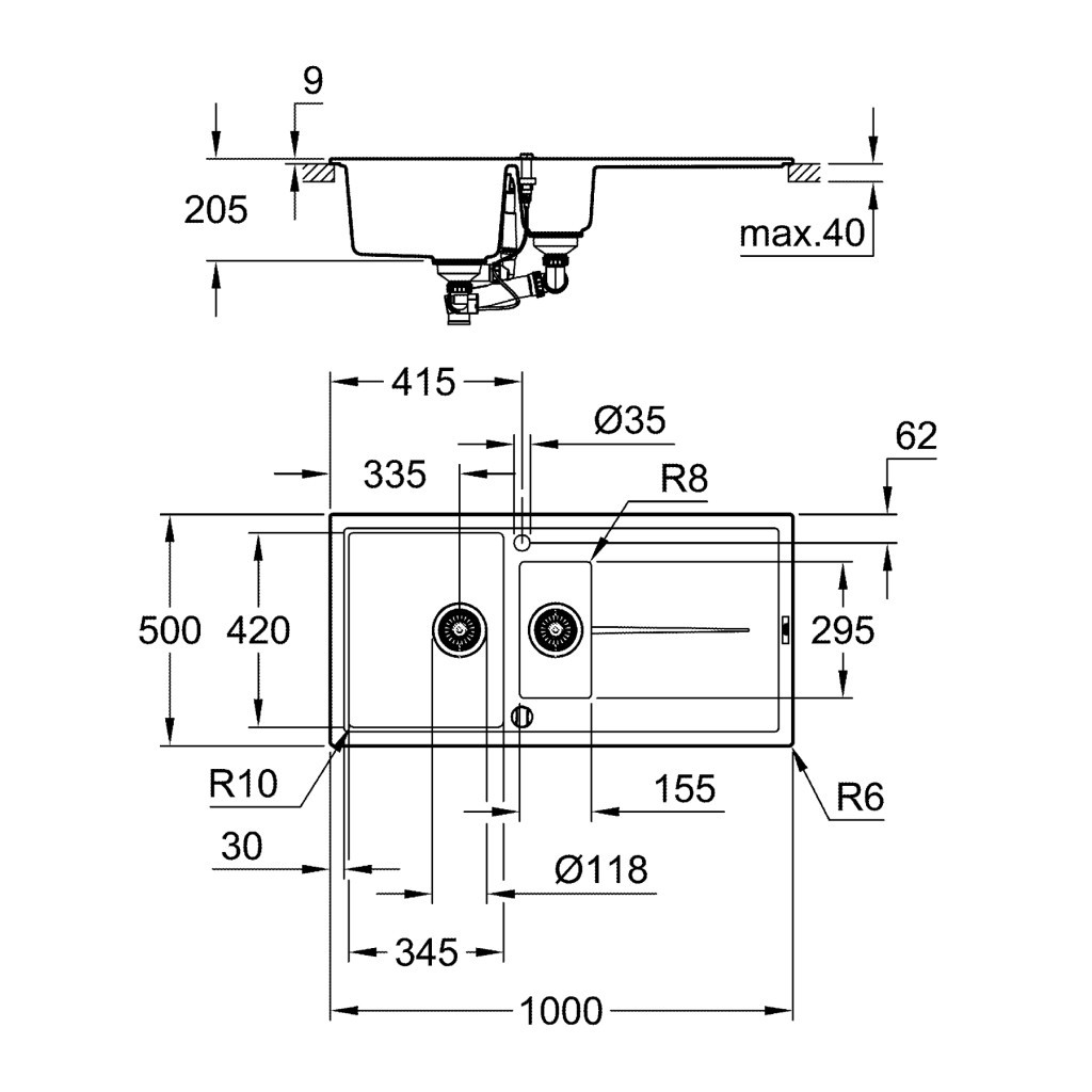 Мийка кухонна Grohe K400 (31642AT0) - зображення 3