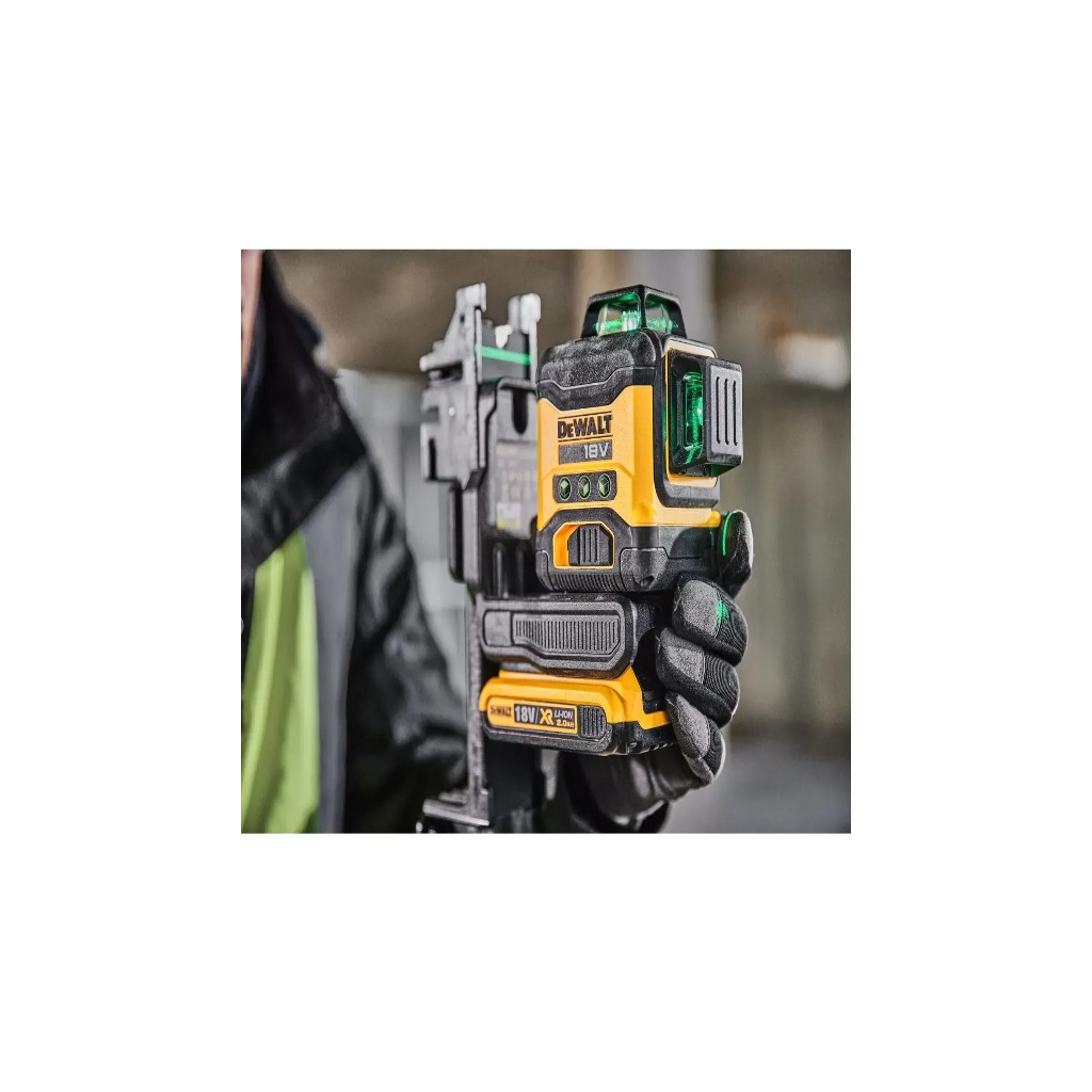 Лазерний нівелір DeWALT 18В XR Li-Ion, зелений промінь, 2Ah, ЗУ, кейс (DCLE34031D1) - изображение 3