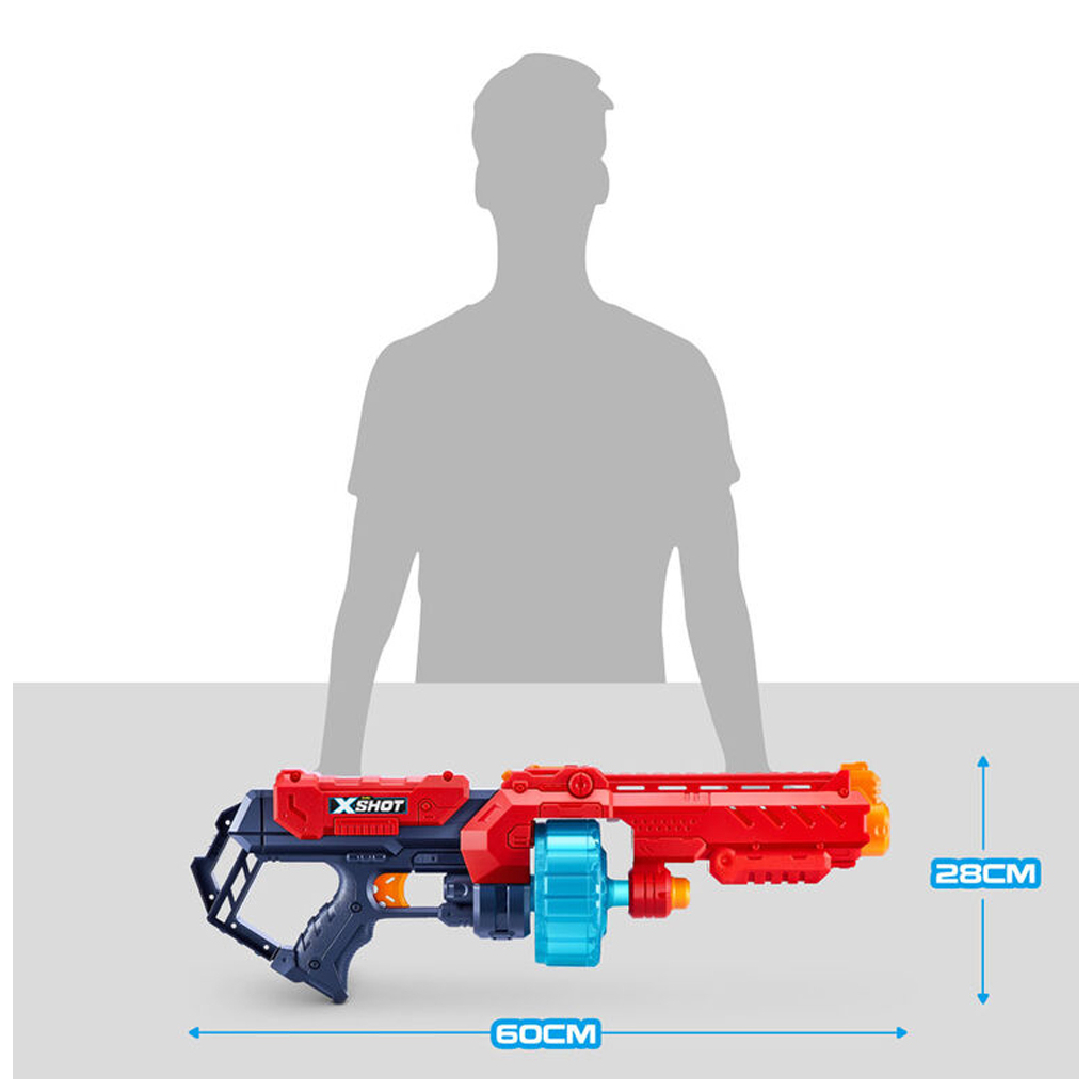 Іграшкова зброя Zuru X-Shot Red Швидкострільний бластер EXCEL Turbo Fire (48 патронів) (36270R) - зображення 4
