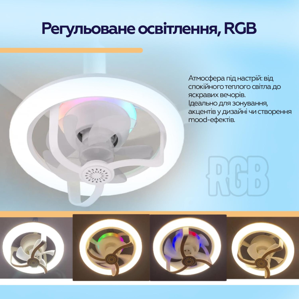 Вентилятор XoKo LED RGB Fan Light 100 Aroma (XK-FL-100RGB) - зображення 13