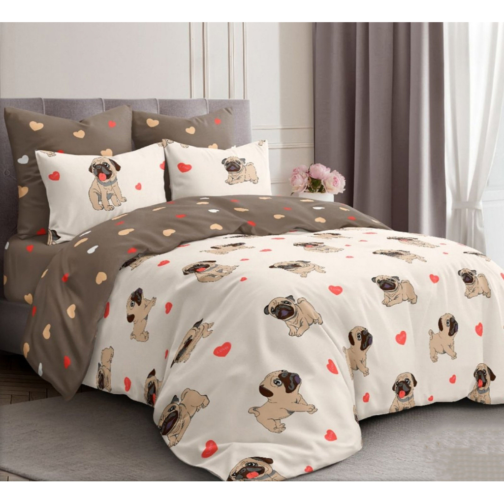 Постільна білизна MirSon Бязь 17-0566 Pug-dog (2200004268750) - зображення 1