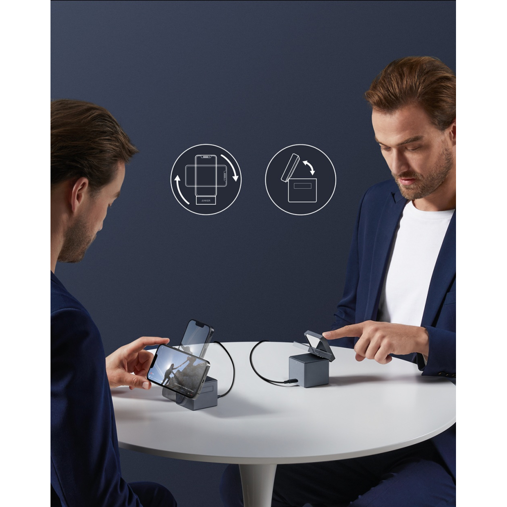 Зарядний пристрій Anker MagGo Wireless Charging Station 15W 3-in-1 Cube Black (Y1811G11) - зображення 4
