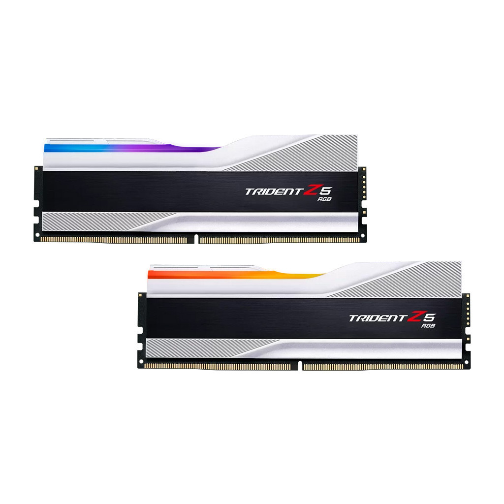Модуль пам'яті для комп'ютера DDR5 32GB (2x16GB) 8000 MHz Trident Z5 RGB Silver G.Skill (F5-8000J3848H16GX2-TZ5RS) - зображення 1