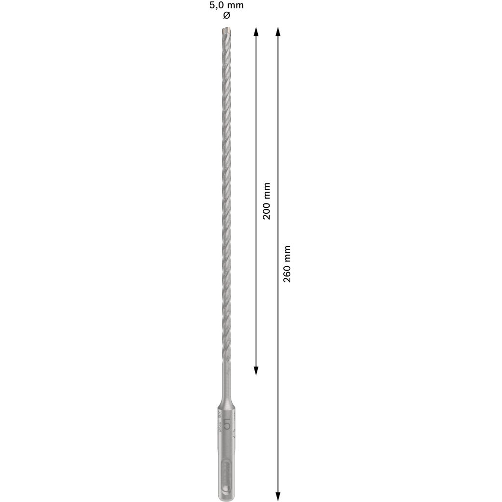Бур Bosch по бетону SDS-Plus-5X, 5x200x260мм (2.608.836.606) - зображення 5