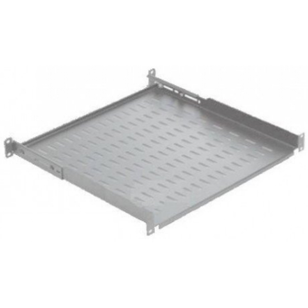 Полка 19" 1U глиб. 450-540мм, регульована RAL 7035 Mirsan (MR.HRM1U45.02) - зображення 1