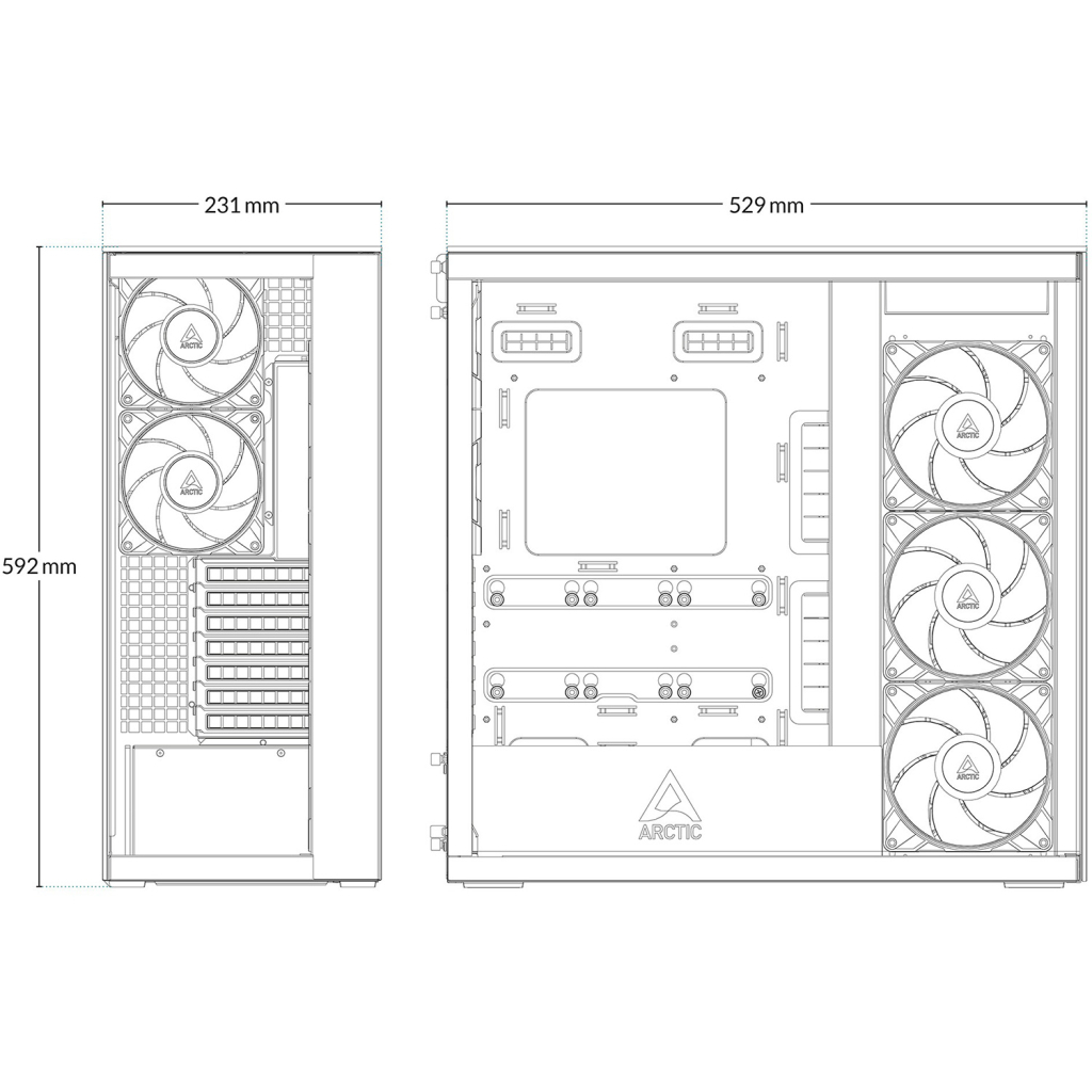 Корпус Arctic XTENDER WHT (ACPCC00014A) - зображення 9