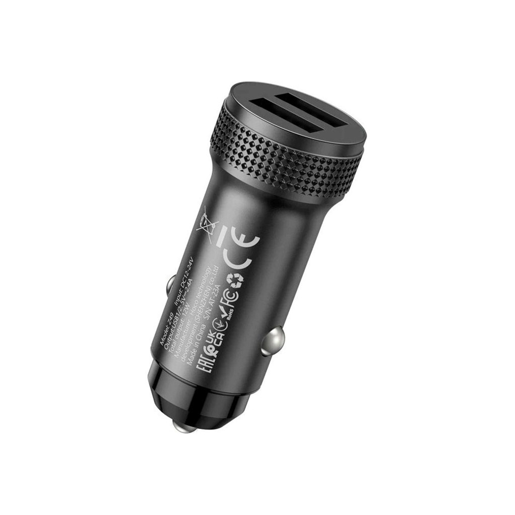 Зарядний пристрій HOCO Z49 Level 2xUSB Black (6931474795601) - зображення 2