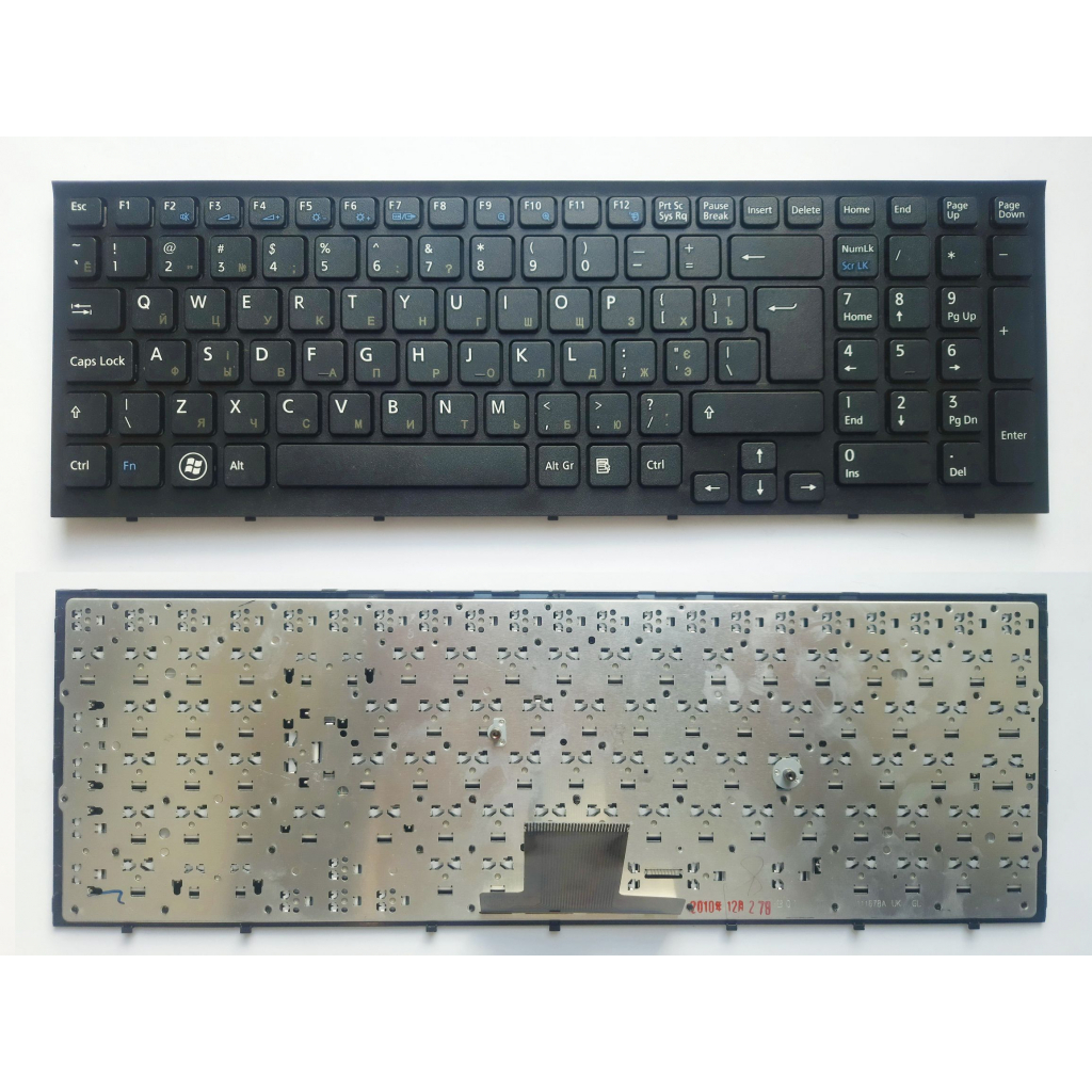 Клавіатура ноутбука Sony VPC-EB Series чорна з чорною рамкою UA (A43669) - зображення 1
