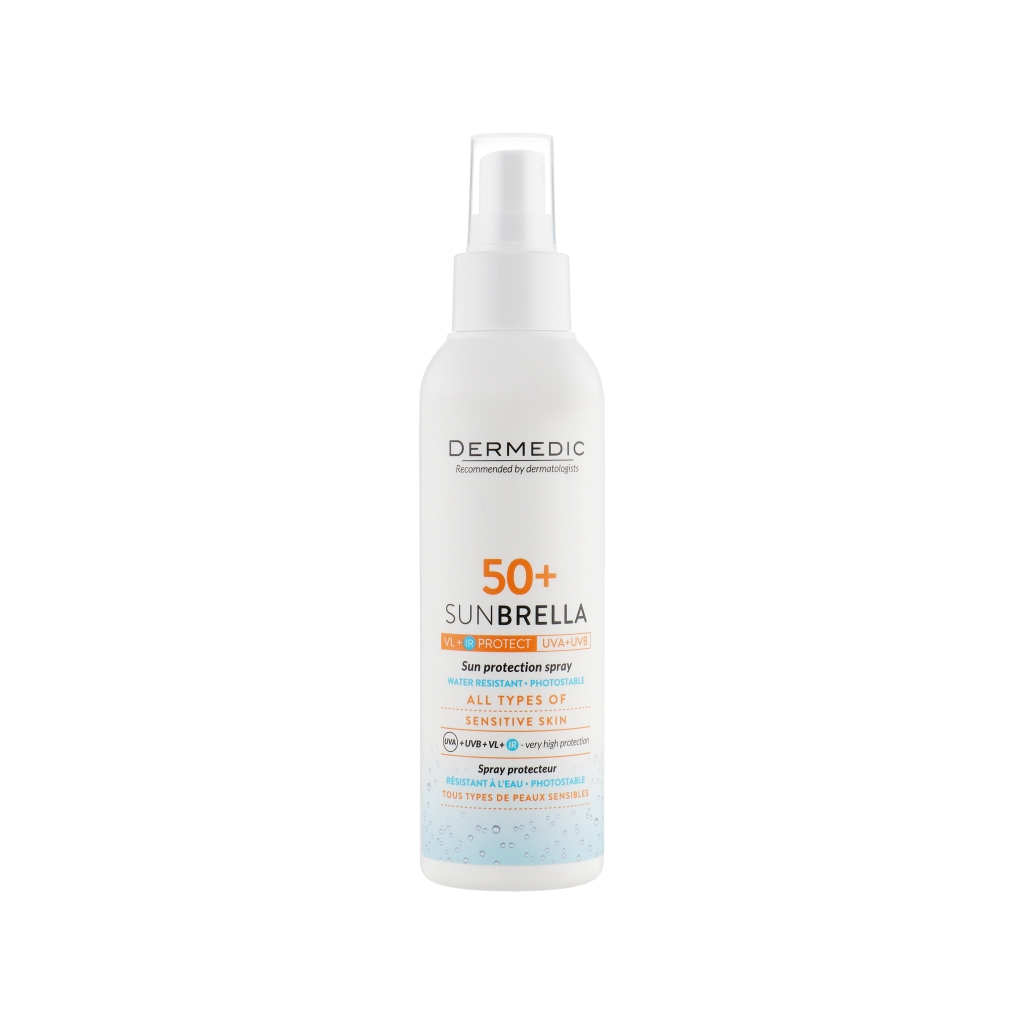 Засіб від засмаги Dermedic Sunbrella Сонцезахисний молочко-спрей для тіла SPF50+ 150 мл (5901643175269) - зображення 1