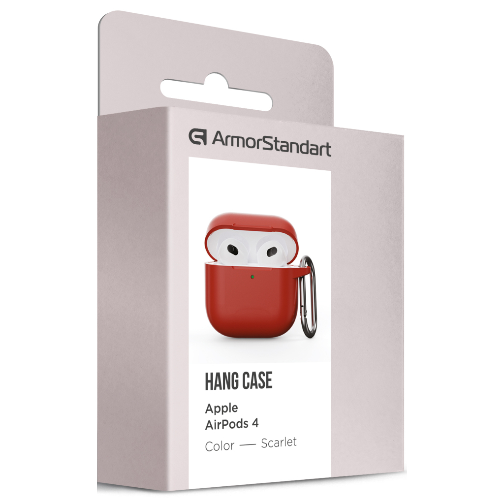 Чохол для навушників Armorstandart Hang Case для Apple AirPods 4 Scarlet (ARM81294) - зображення 3