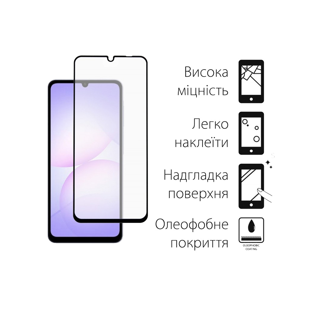Скло захисне Dengos Samsung Galaxy A07 Black 2 pcs (DG-TG2P-81) - зображення 2