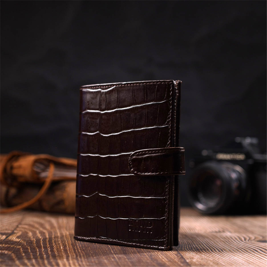 Портмоне Bond Accessories З натуральної шкіри Коричневе (22058) - изображение 10