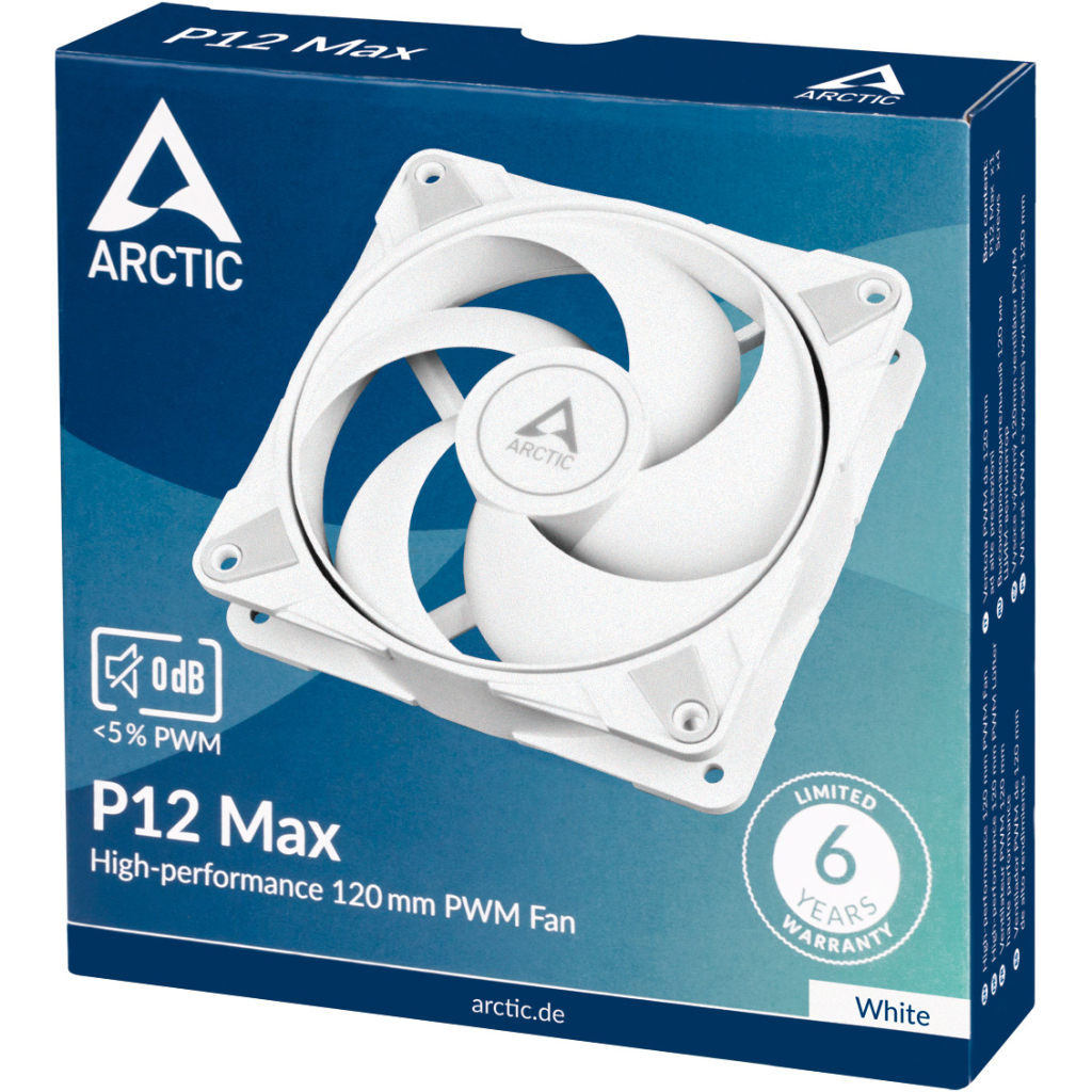 Кулер до корпусу Arctic P12 MAX 120MM White (ACFAN00293A) - зображення 4