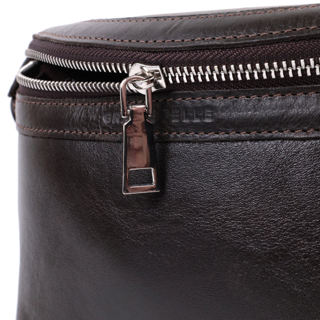 Сумка Grande Pelle Бананка з натуральної шкіри Коричнева (22814) - зображення 6