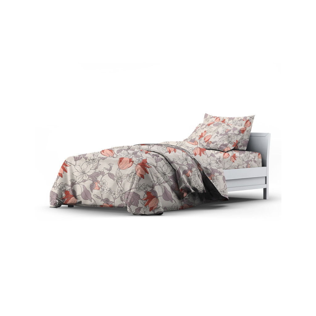 Постільна білизна Home Line Весняний вечір помаранчевий, бязь, полуторний (184228) - изображение 1