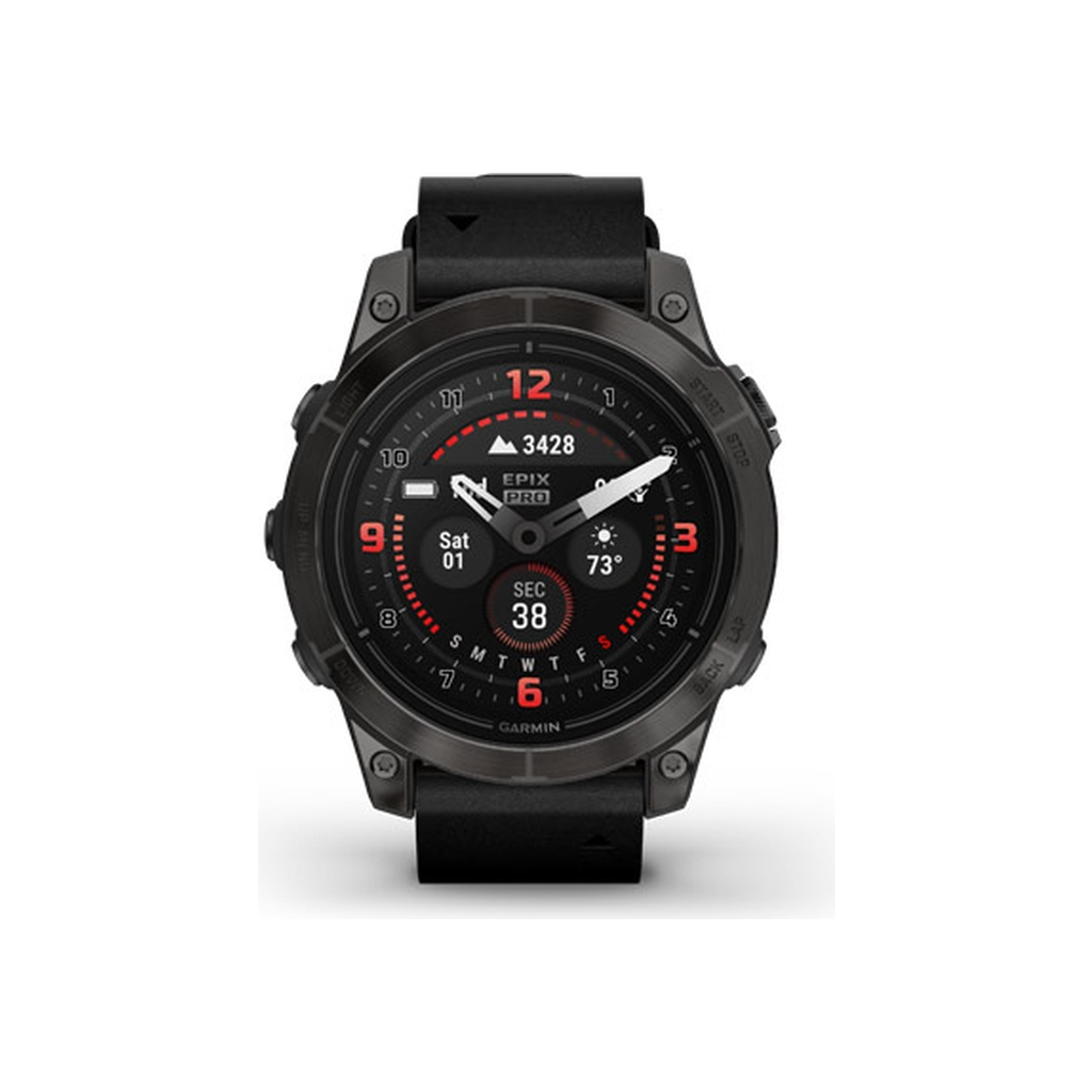 Смарт-годинник Garmin EPIX PRO (g2), 47, Saph, CrbnGryDLCTi, Blck Lthr, Excl, GPS (010-02803-30) - зображення 2