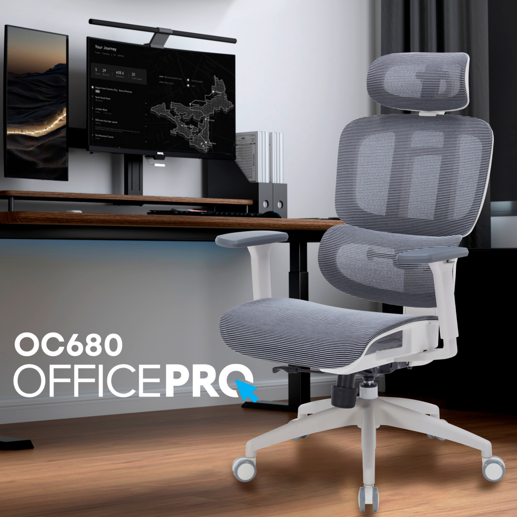 Офісне крісло OfficePro Skyline OC680-W-DG-DG (OC680-W-DG-DG) - зображення 7