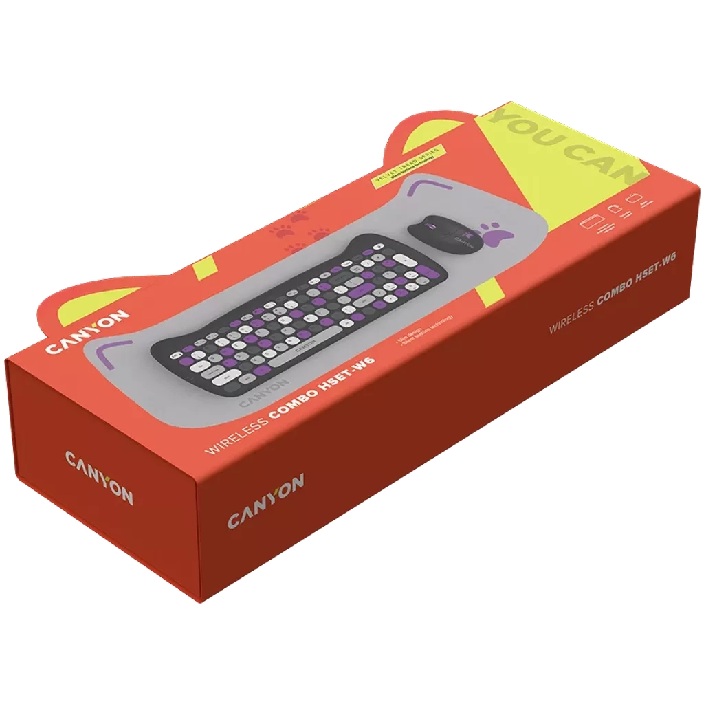Комплект Canyon HSET-W6 Kitty Edition Wireless UA Violet (CNS-HSETW6VT) - зображення 6