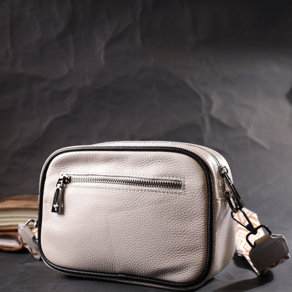 Сумка Vintage Жіноча через плече на одне відділення із натуральної шкіри Біла (22383) - зображення 9