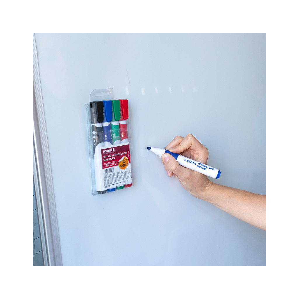 Маркер Axent набір для сухостираємих дошок Comfort Grip 2 мм круглих 4 шт (2552-40-A) - зображення 5