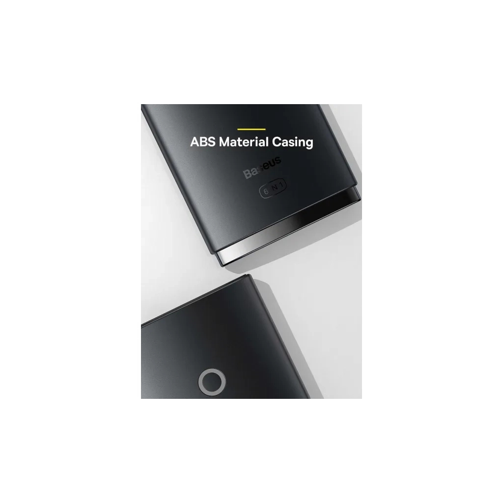 Концентратор Baseus USB-C 6-in-1 HDMI + 2xUSB 3.0 + USB-C + SD/TF black (WKQX050001) - зображення 7