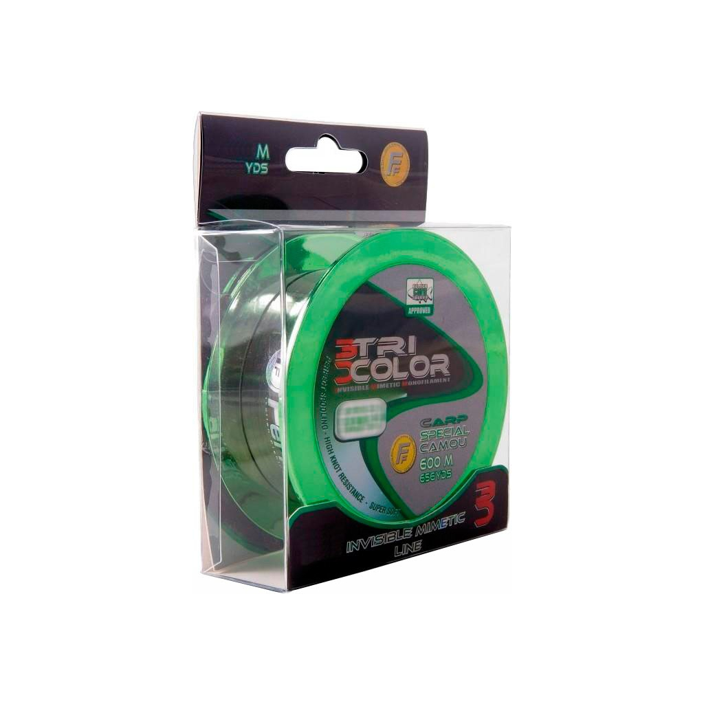 Волосінь Lineaeffe Camou Carp Tri Colour 0.20мм 600м. FishTest 6.40кг (3600320) - зображення 1