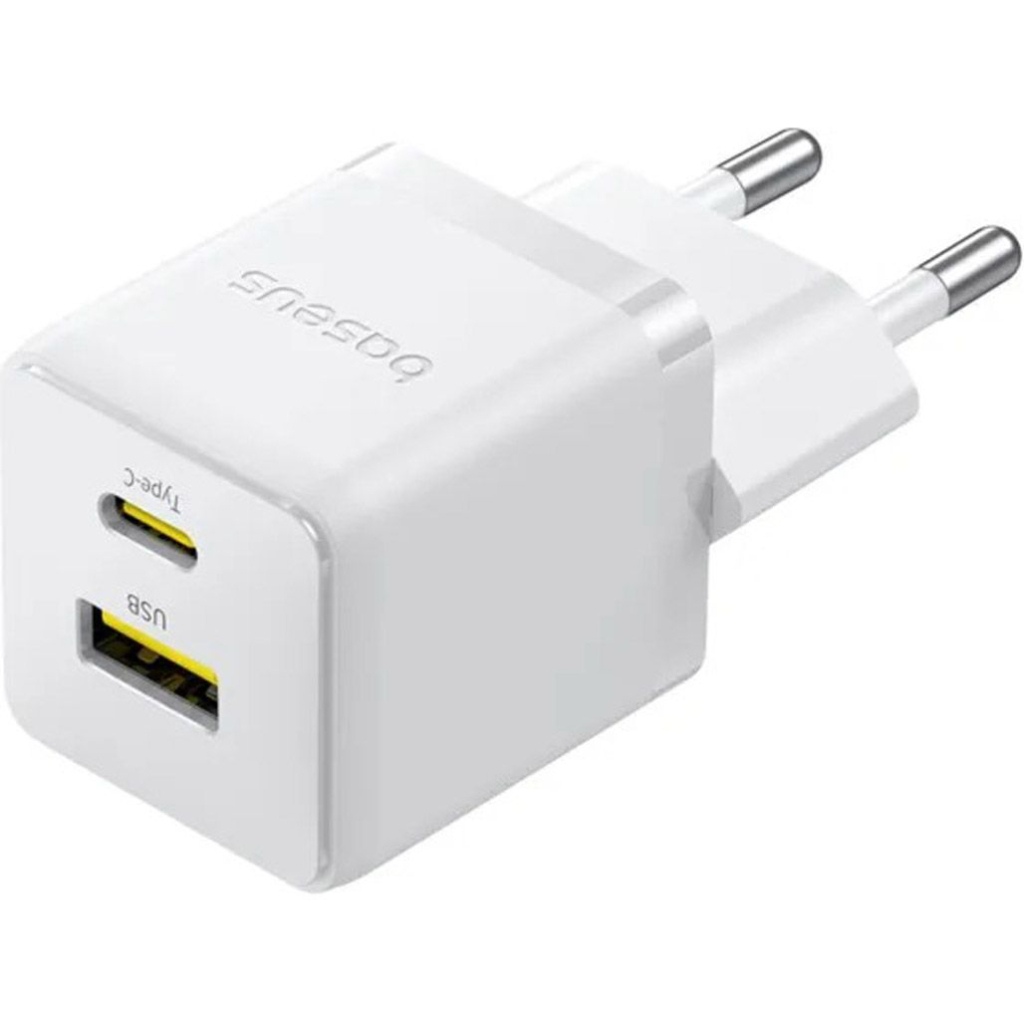 Зарядний пристрій Baseus 1xUSB-C 30W + 1xUSB white (P1011160A213-00) - зображення 5