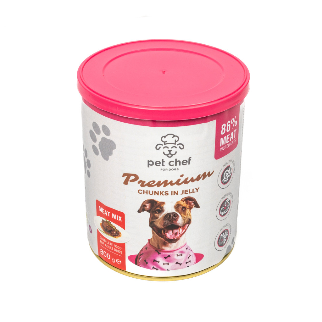 Вологий корм для собак Pet Chef М'ясний мікс 800 г (4820255193649) - зображення 1
