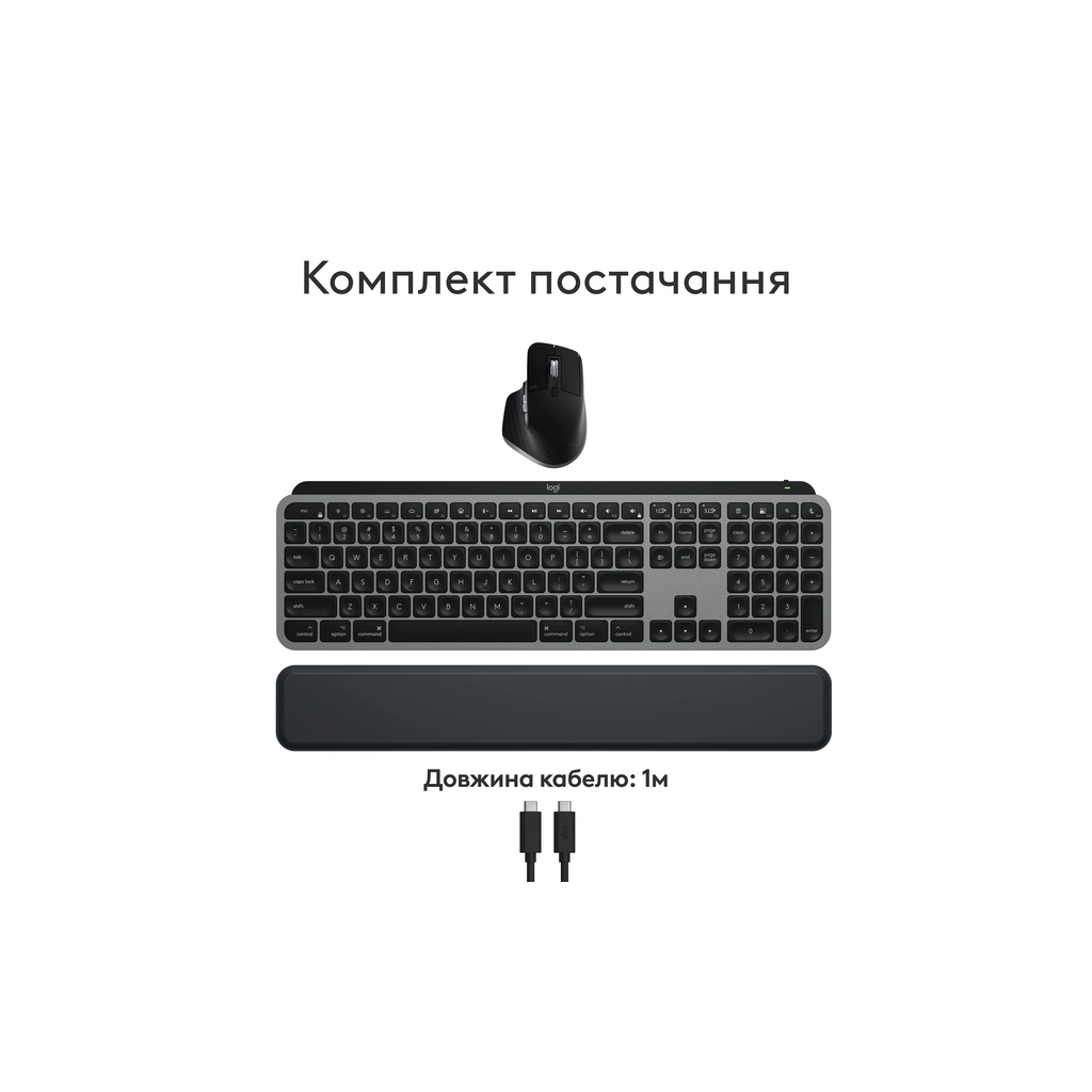 Комплект Logitech MX Keys S Combo для MAC Bluetooth/Wireles UA Space Grey (920-012845) - зображення 5