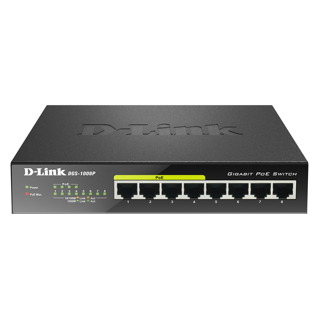 Комутатор мережевий D-Link DGS-1008P/E - зображення 1