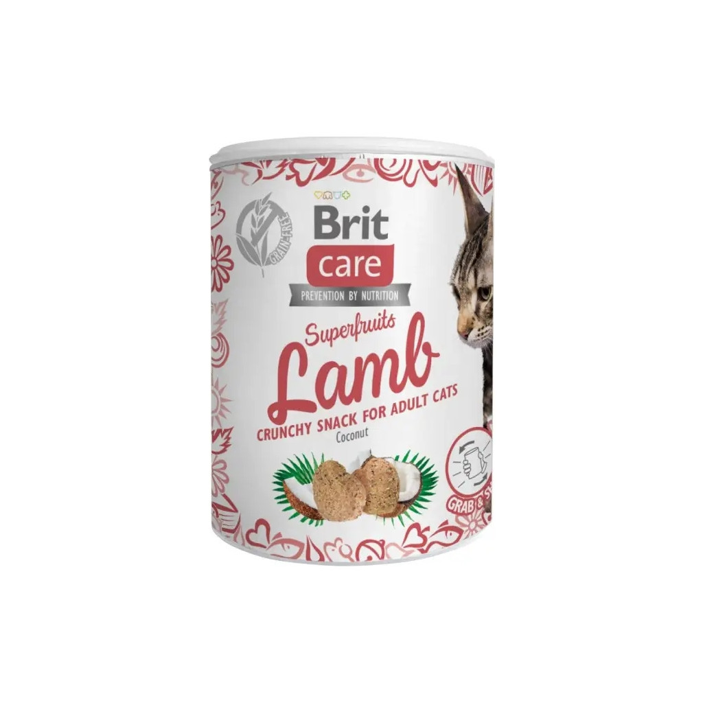 Ласощі для котів Brit Care Superfruits Lamb 100 г - ягня (8595602555697) - изображение 1