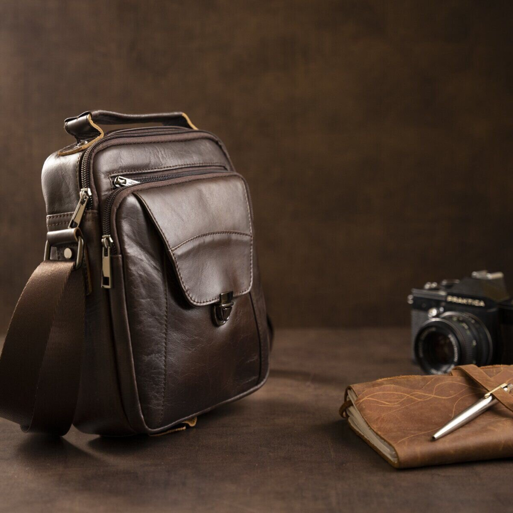 Сумка Vintage Зі щільної шкіри Коричнева (14996) - зображення 12