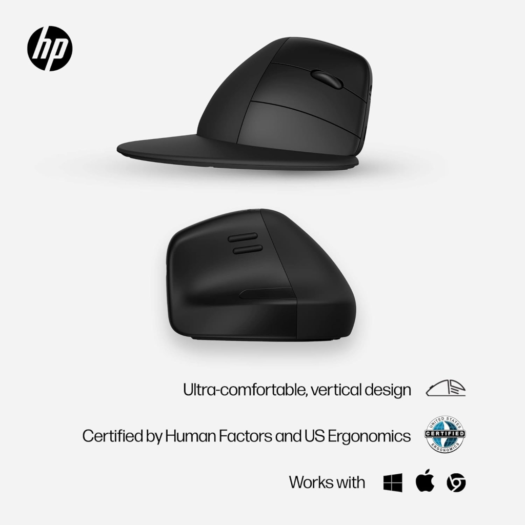 Мишка HP 920 Ergonomic Vertical Wireless/Bluetooth Black (6H1A4AA) - зображення 3
