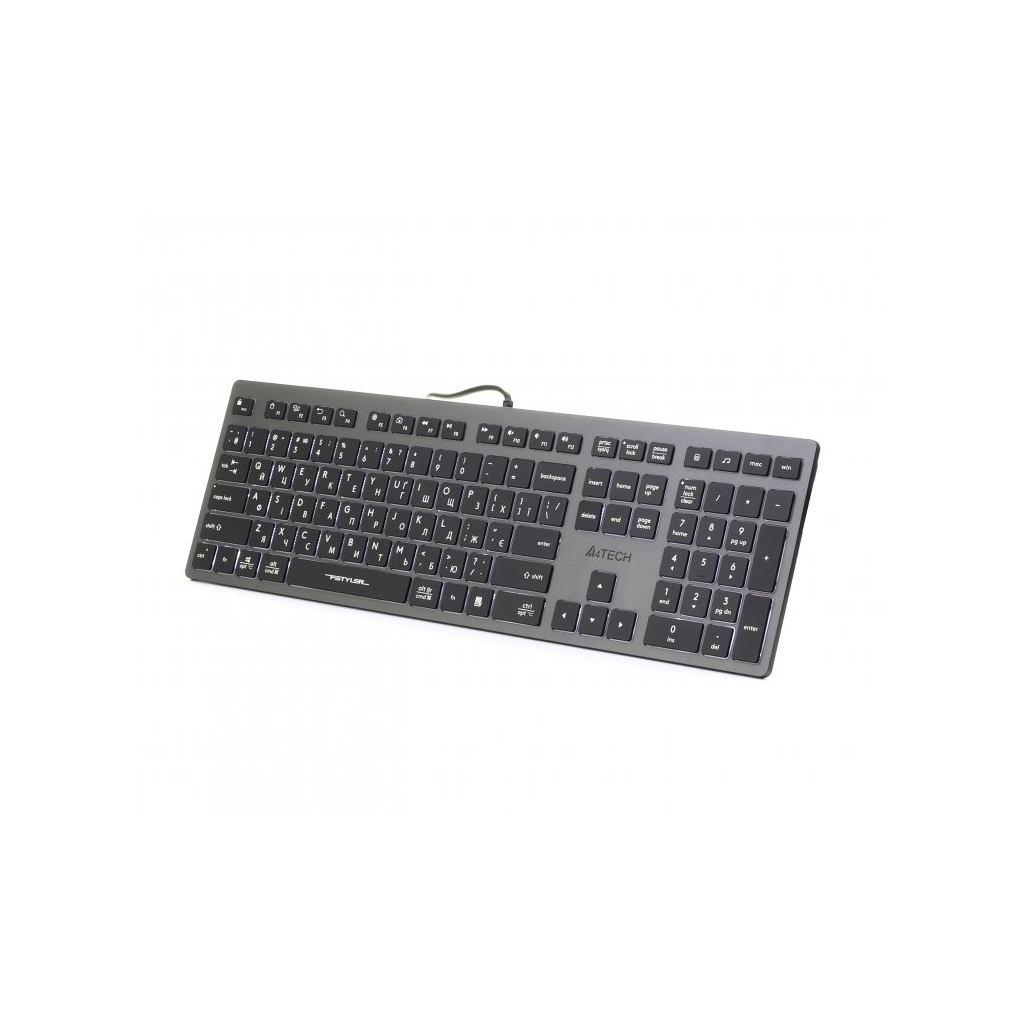 Клавіатура A4Tech FX60 USB Grey White backlit - зображення 2