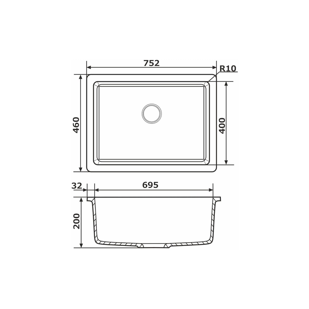 Мийка кухонна GRANADO Under top XL avena (gr3702) - зображення 8