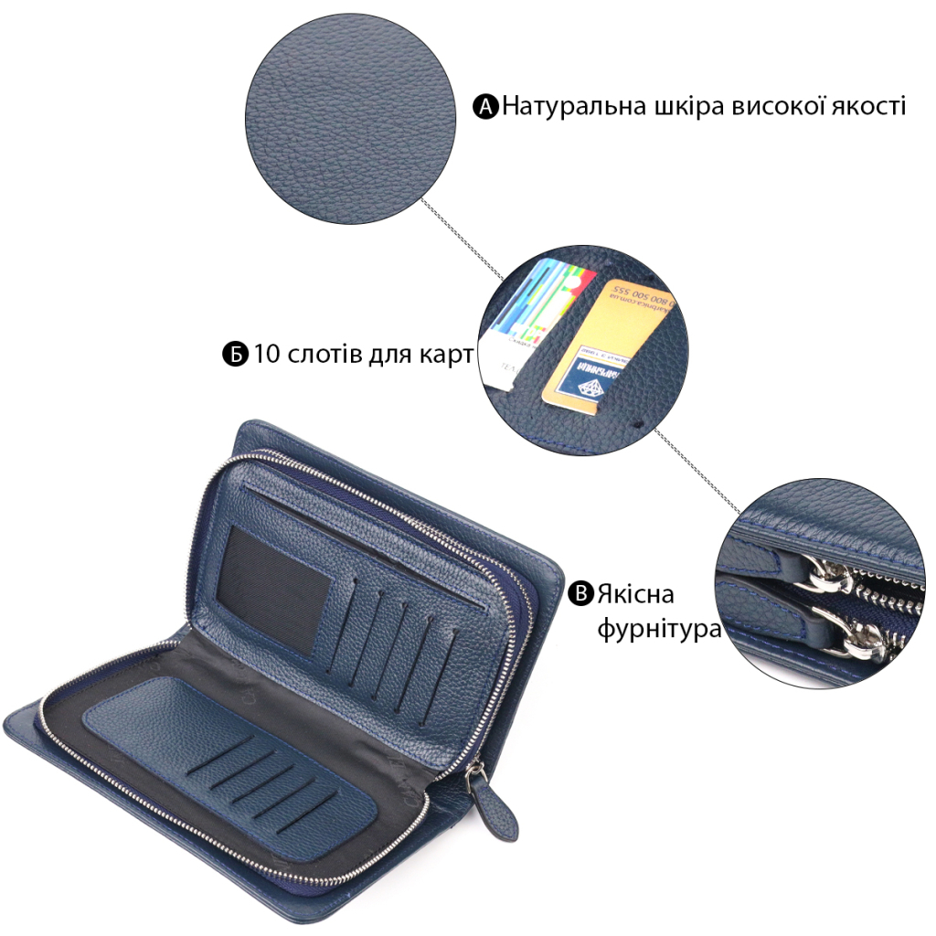 Сумка Canpellini З натуральної шкіри Синя (21568) - зображення 4