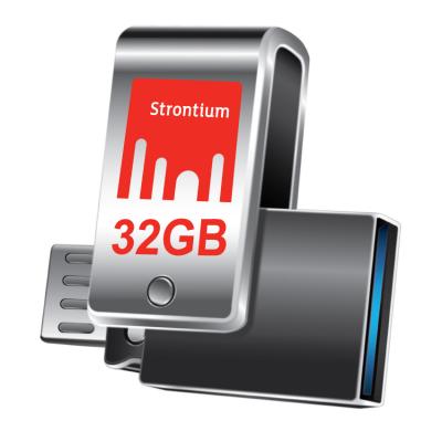 USB флеш накопичувач Strontium Flash 32GB Nitro Plus Silver OTG USB 3.0 (SR32GSLOTG1Z) - зображення 2