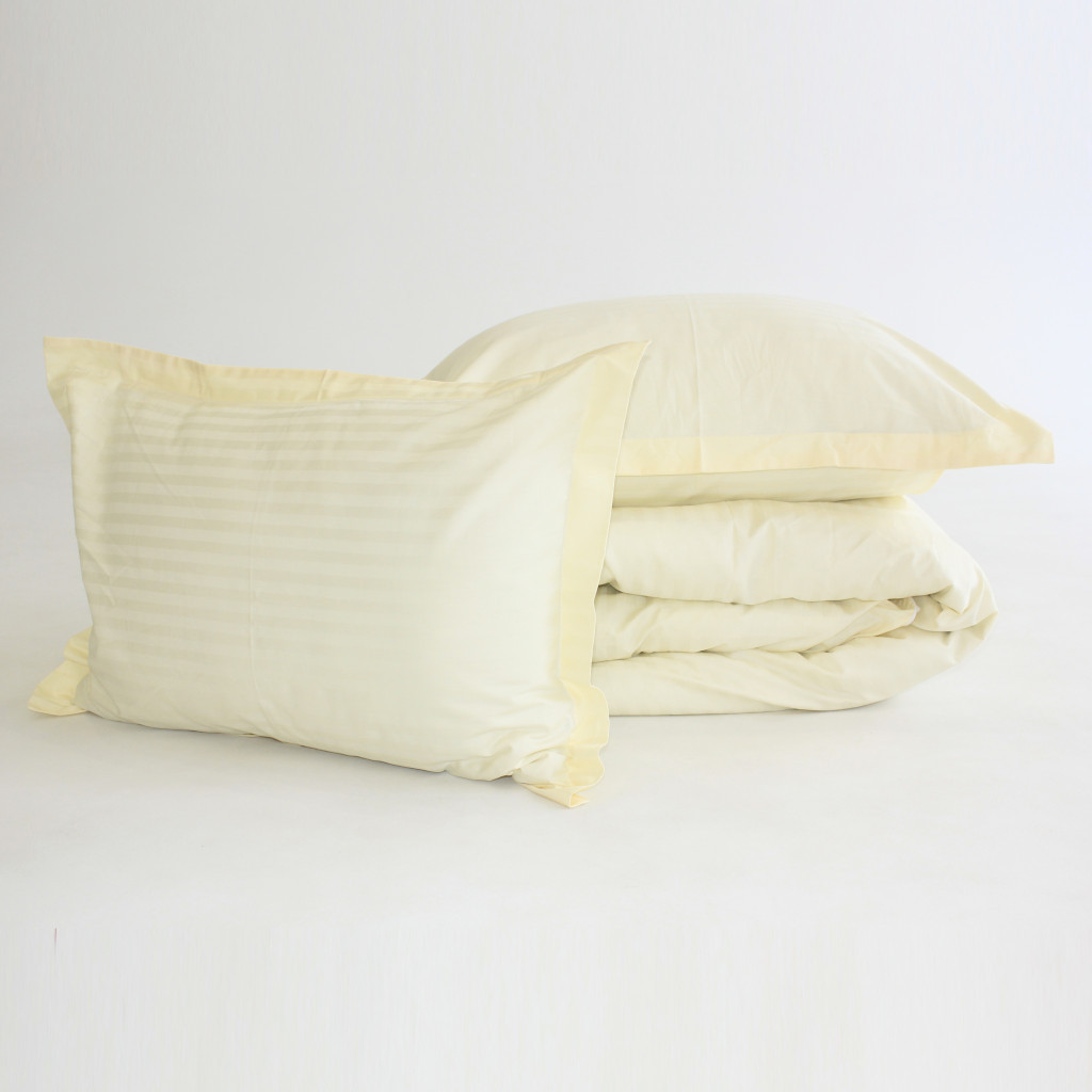 Постільна білизна MirSon Satin Stripe 30-0002SoftYellow 160х220 Сімейний (2200005247815) - изображение 9