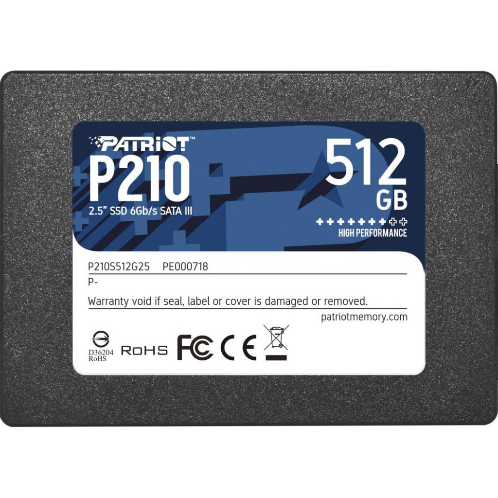 Накопичувач SSD 2.5" 512GB Patriot (P210S512G25) - зображення 1