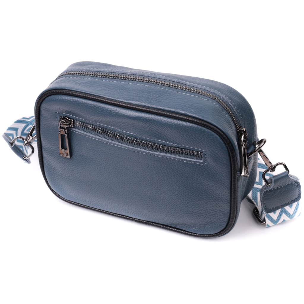 Сумка Vintage Шкіряна жіноча через плече на одне відділення Синя (22385) - зображення 2