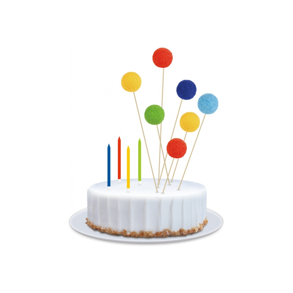 Свічка Maxi 4 шт. 7 топерів з помпонами на торт (MX642226) - зображення 1