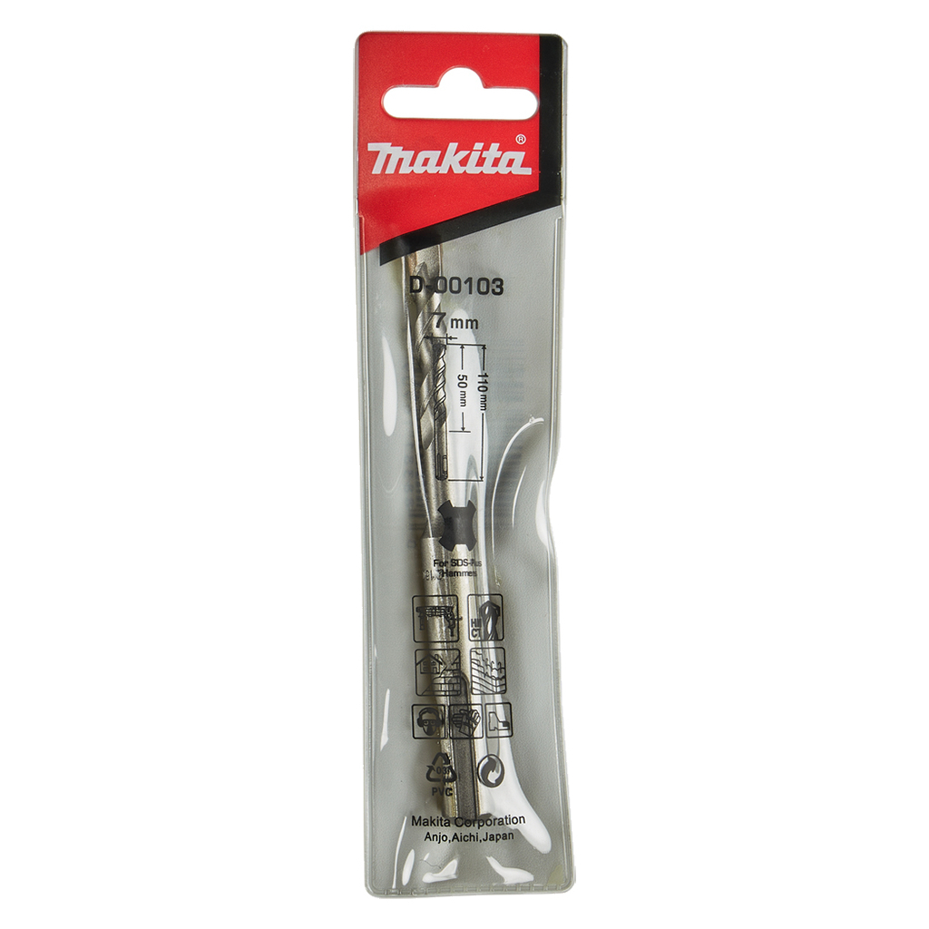 Бур Makita SDS-PLUS 7x110 мм (D-00103) - зображення 2