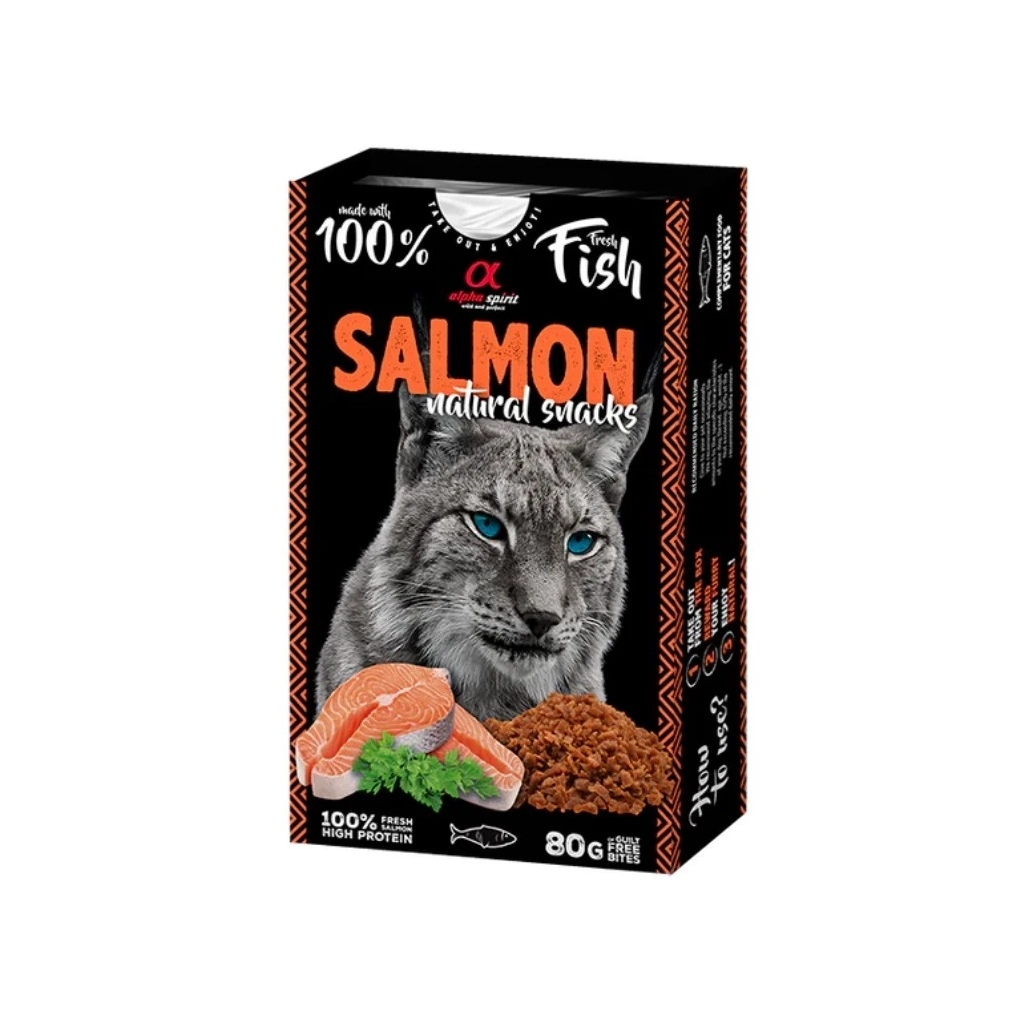 Ласощі для котів Alpha Spirit Cat Salmon Natural Snacks з лососем 80 г (8436586311773) - зображення 1