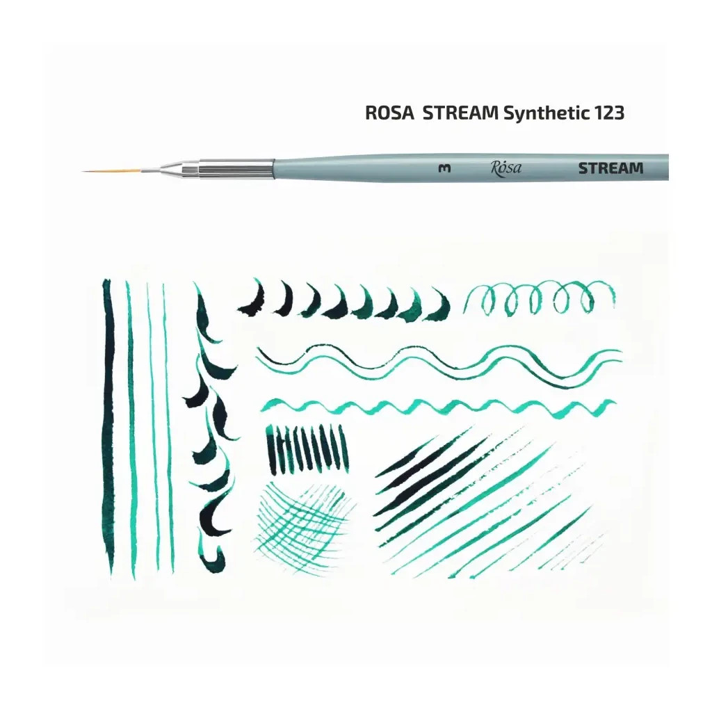 Пензлик для малювання Rosa Синтетика кругла, лайнер, STREAM 123/7, № 1 (4823098516996) - изображение 3