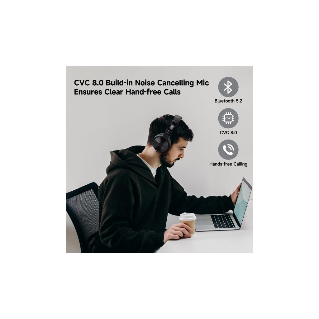 Навушники OneOdio Studio Pro C Bluetooth+3,5мм Black (Pro C Black) - зображення 8