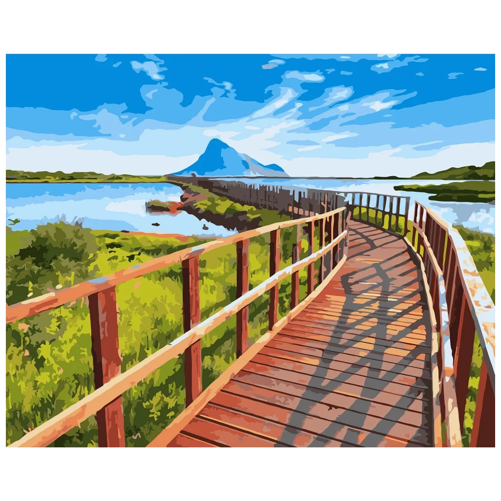 Картина по номерам Strateg Міст до гори 40х50 см (VA-3209) - зображення 1