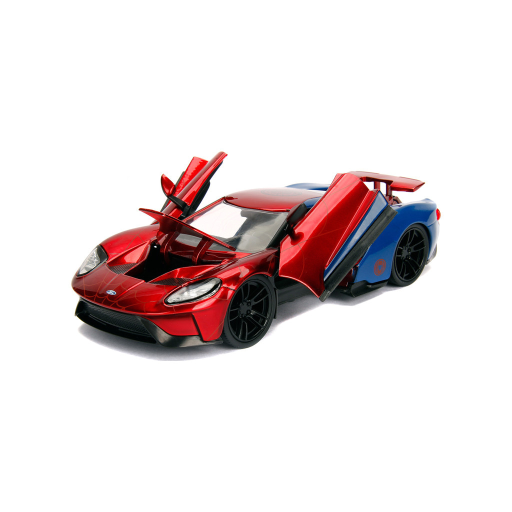 Машина Jada металева Марвел Людина-павук Ford GT (2017) + фігурка Людини-павука 1:24 (253225002) - зображення 2