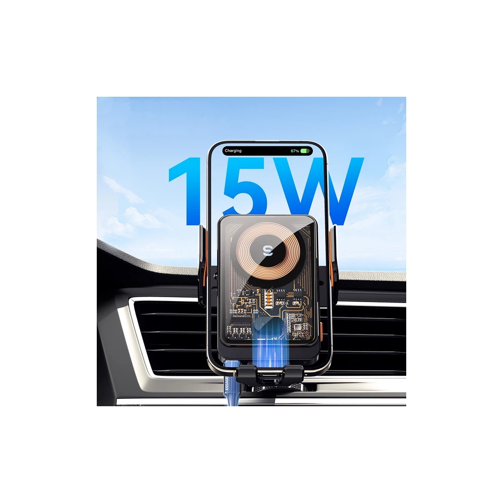 Універсальний автотримач Essager Junyi 15W Wireless Phone Holder for Car (Air Outlet Type) (EZJWX-JY01-Z) - зображення 7