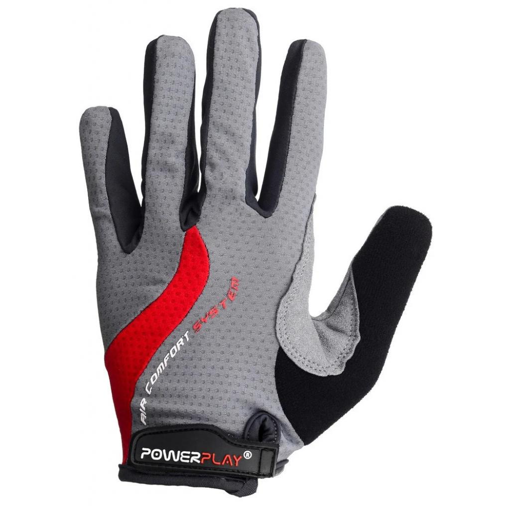 Велорукавиці PowerPlay 6554 Grey/Red S (6554B_S_Grey) - зображення 2