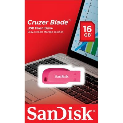 USB флеш накопичувач SanDisk 16GB Cruzer Blade Pink USB 2.0 (SDCZ50C-016G-B35PE) - зображення 2